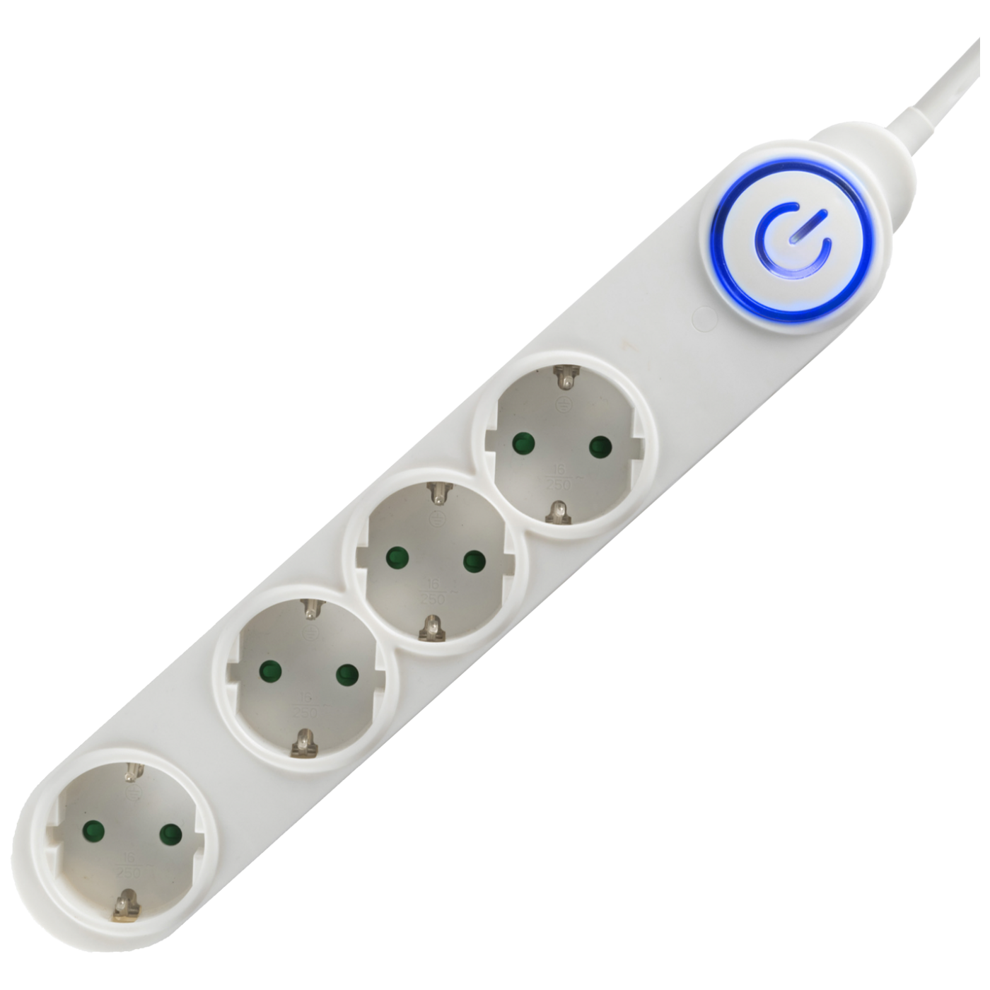 home Produžni kabel, 4 utičnice, 3 x 1,5 mm², 5 met., bijeli - NV 04TK-5/WH/1.5