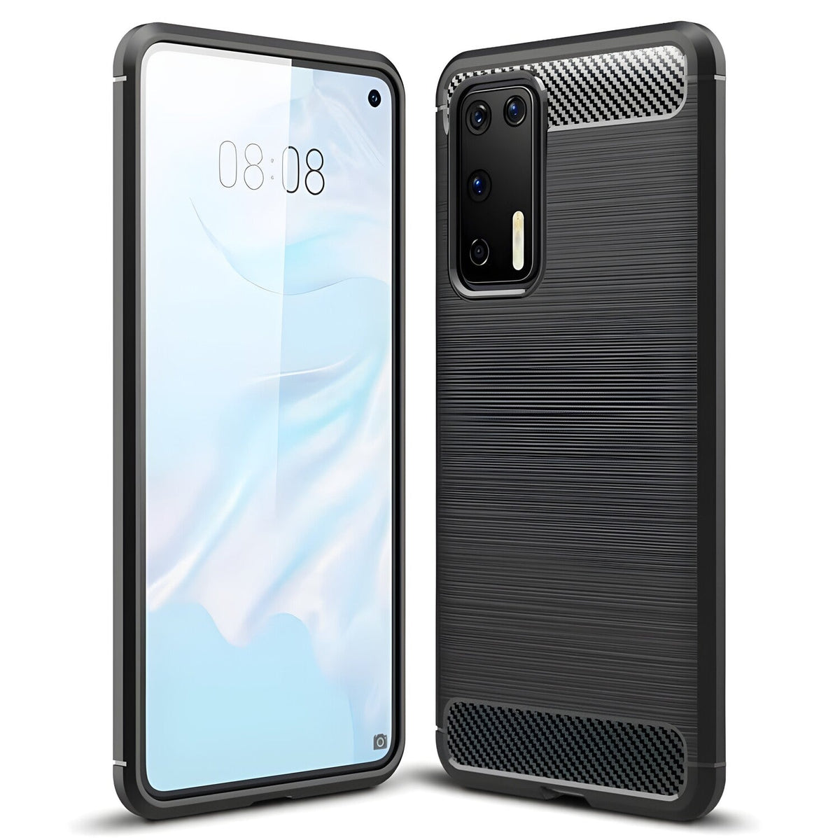Futrola Carbon Shield TPU za Huawei P40 - Crna