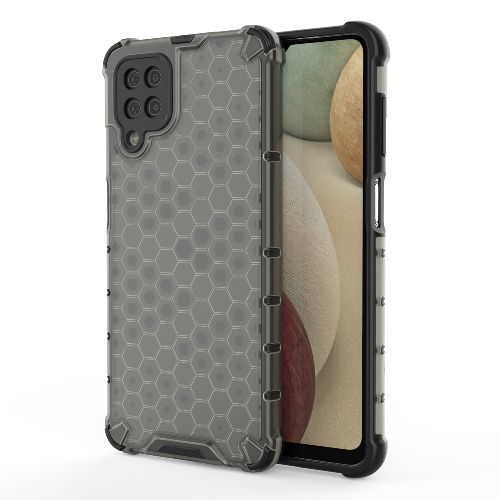 Honeycomb pancirna futrola sa silikonskim okvirom za Samsung Galaxy A12/Galaxy M12 - Crna KP10254