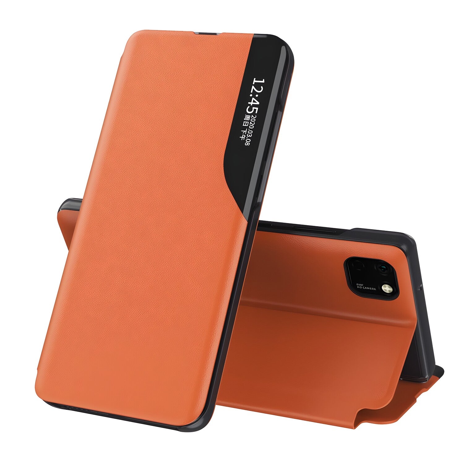 Elegantna knjižna futrola View Case za Huawei Y5P - Narančasta KP13778