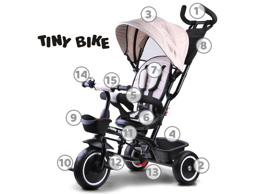 Tricikl Tiny Bike 3u1 – Beige