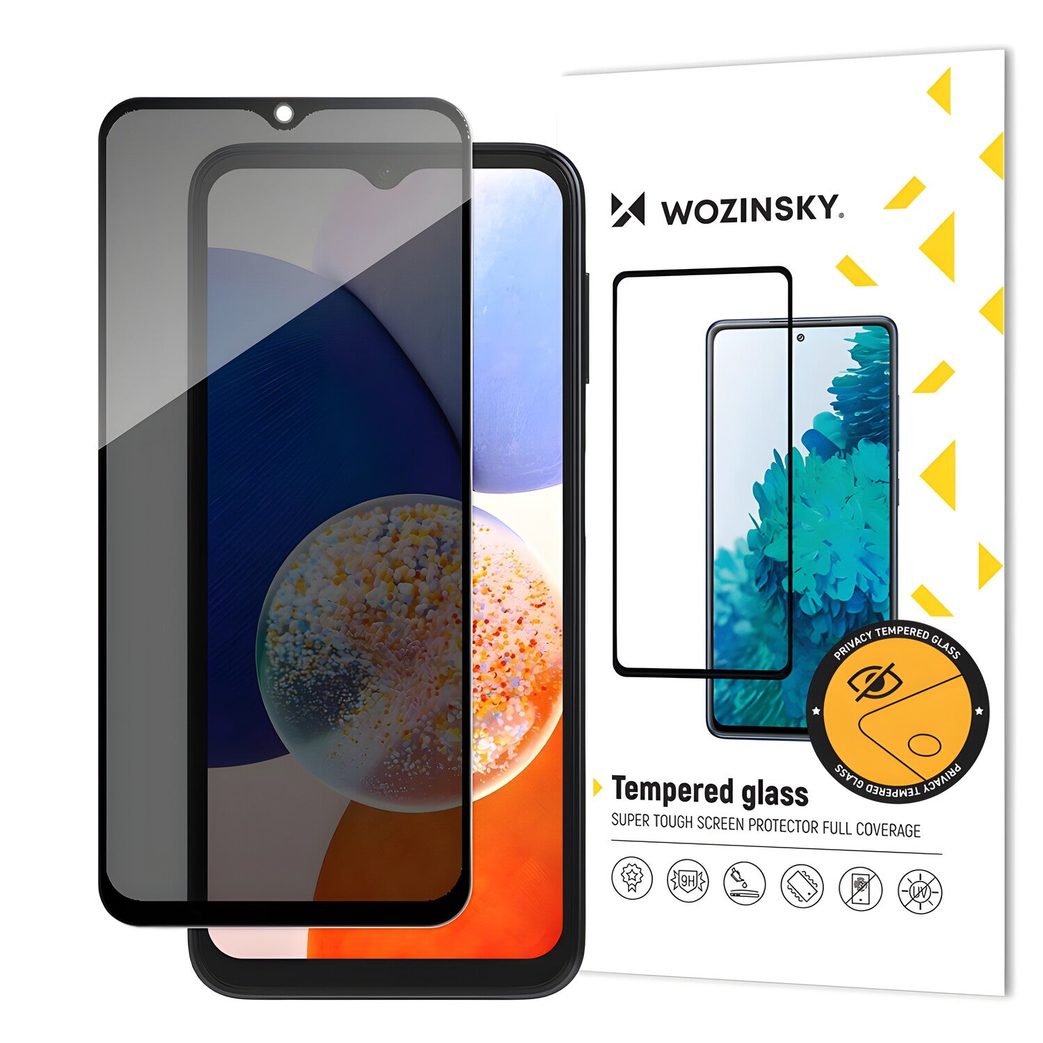 Wozinsky Privacy Glass tvrđeno staklo za Samsung Galaxy A14 5G/Galaxy A14 - Crna KP26349