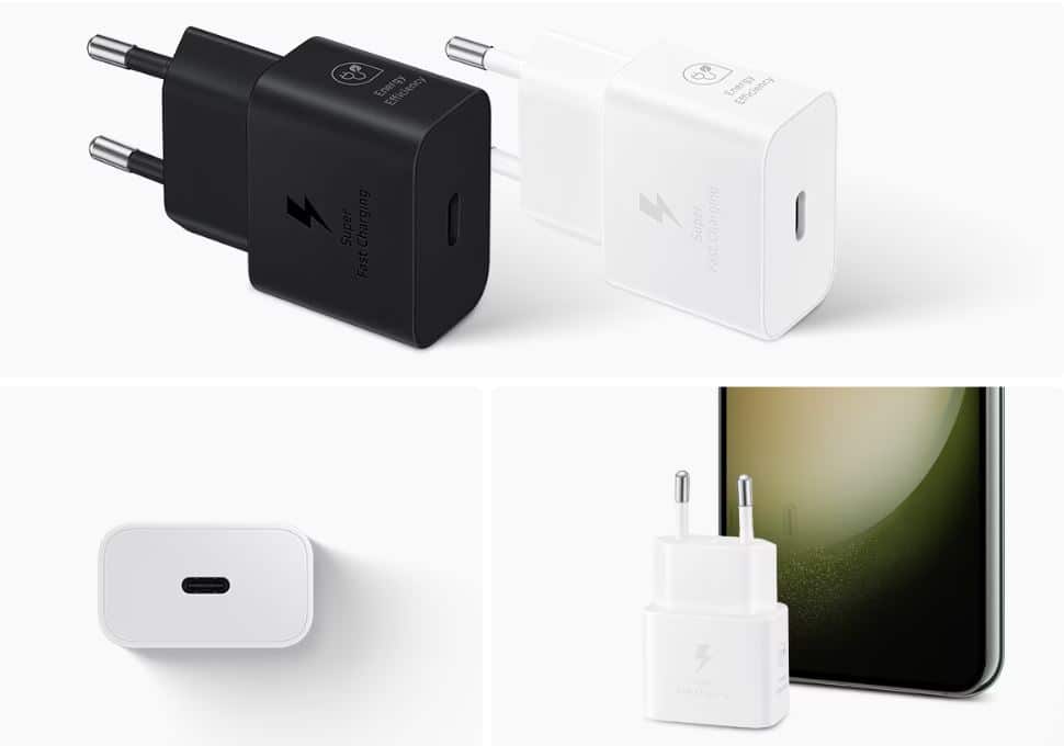 Zidni punjač Samsung 25 W 3 A 1 x USB-C s USB-C kabelom bijeli EP-T2510XWEGEU