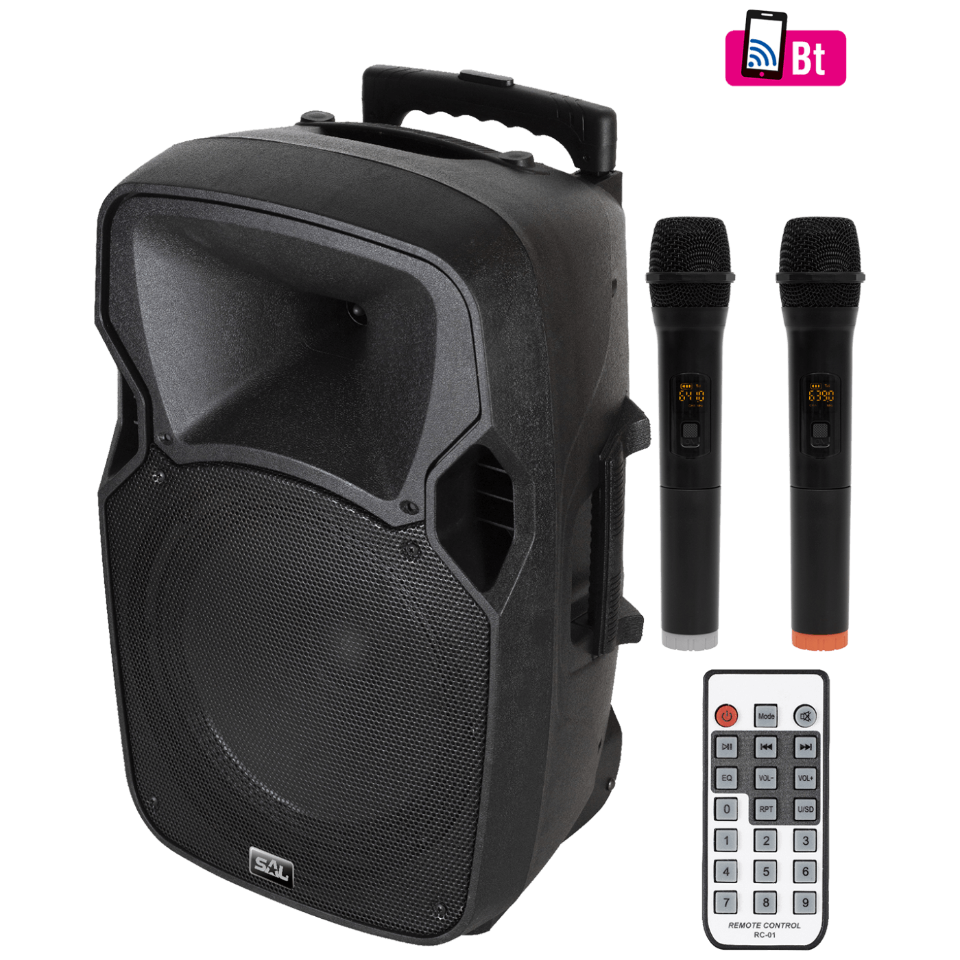 SAL Zvučnik,set,2xmikrofon,pojačalo,daljinski,11.1V baterija - PAB 31BT