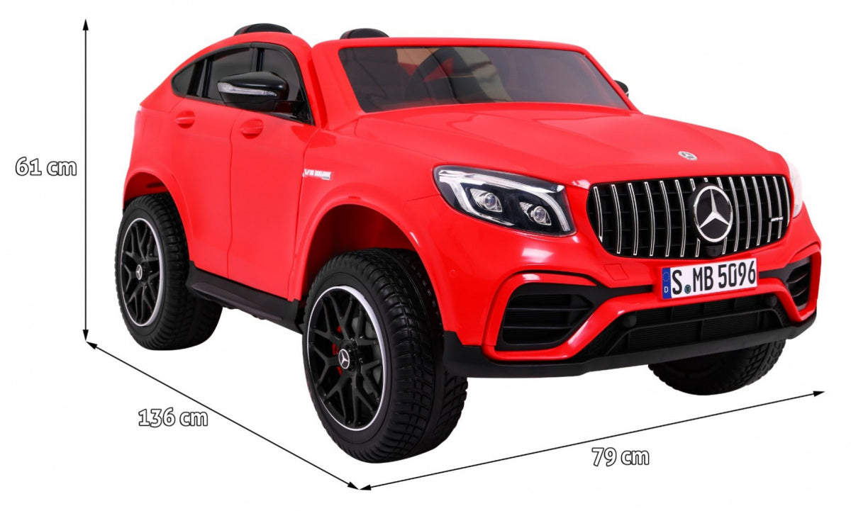 Licencirani auto na akumulator Mercedes GLC 63S - dvosjed - crveni