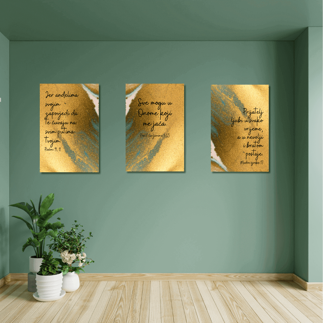 ✨Set Inspirativnih Slika s Biblijskim Citatima – Unesite Ljubav i Vjeru u Vaš Dom✨