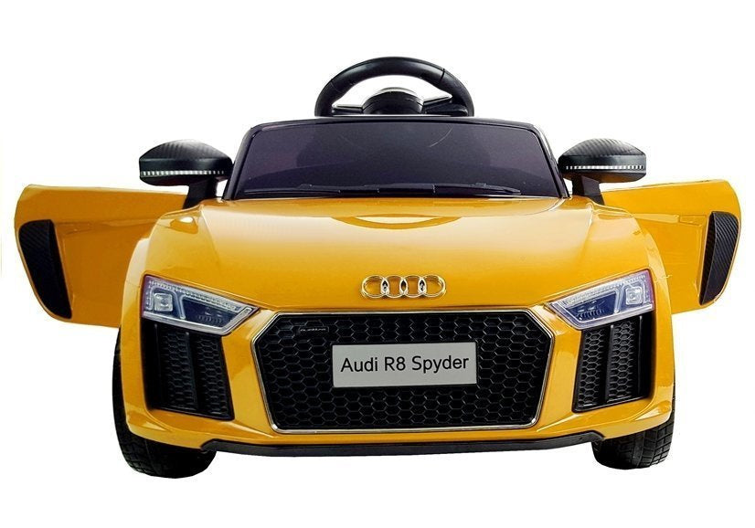 Licencirani auto na akumulator Audi R8 Spyder - žuti/lakirani