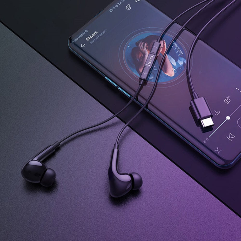 Hoco - Stereofonní sluchátka (M1 Pro) - USB Type-C s mikrofonem, 1,2 m - černá