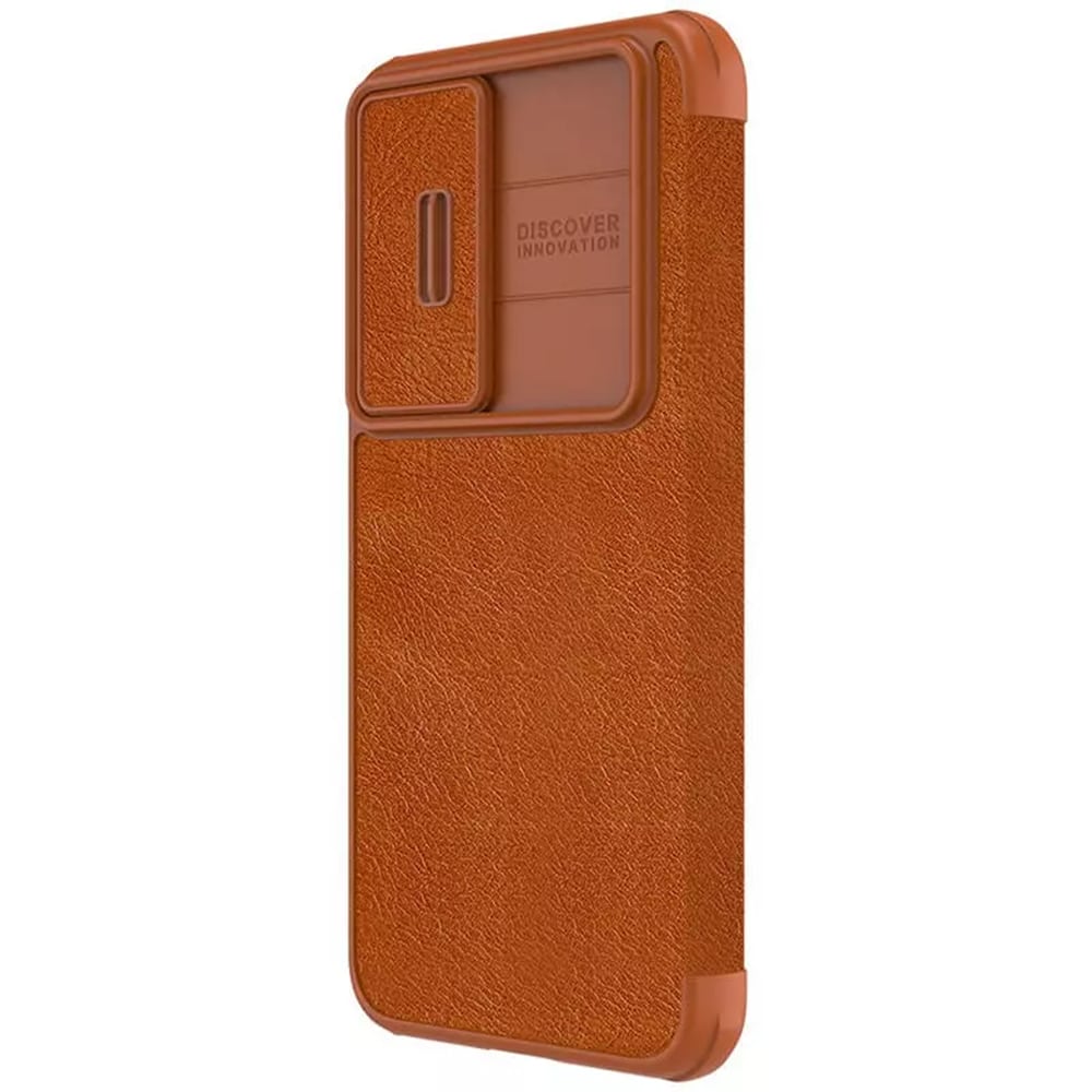 Nillkin Qin Leather Pro preklopna maska sa štitnikom za kameru za Samsung Galaxy S23 - brown