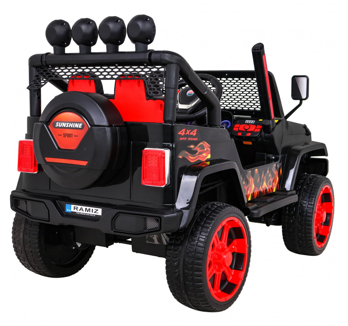 Auto na akumulator NEW Raptor DRIFTER 4 x 4 - crni/plamen