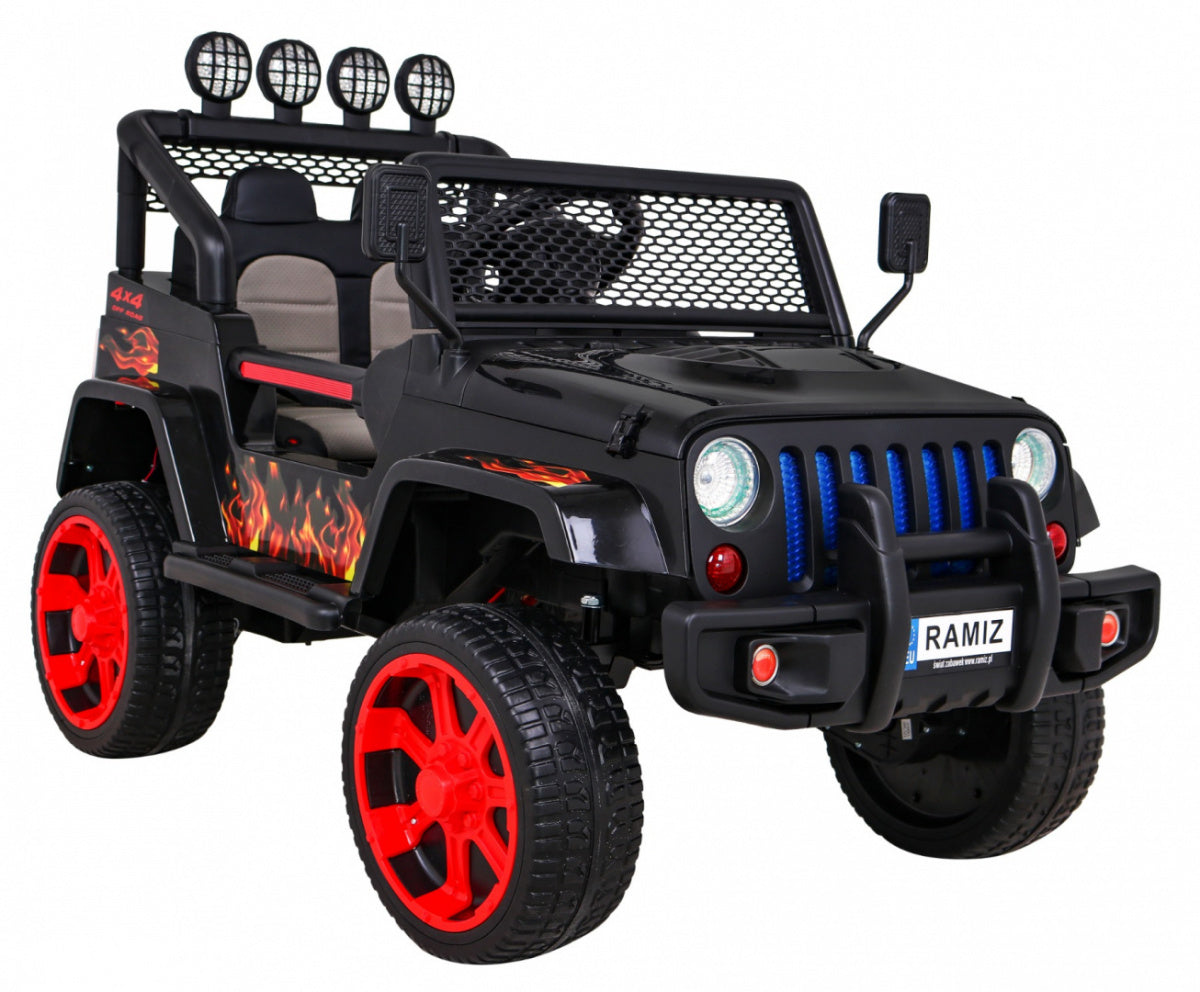 Auto na akumulator NEW Raptor DRIFTER 4 x 4 - crni/plamen
