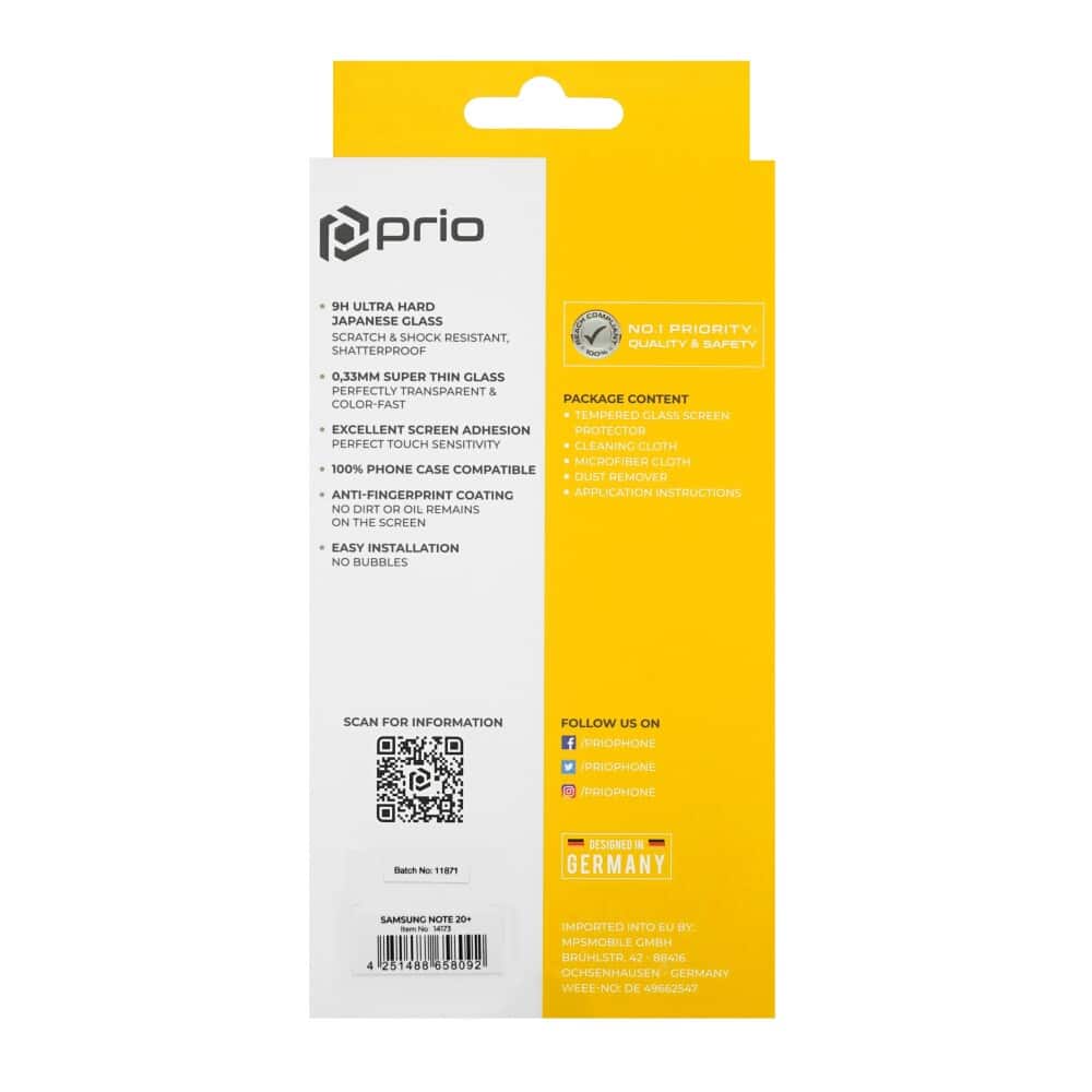 Ochranné 3D tvrzené sklo Prio pro Samsung Note20 Ultra černé