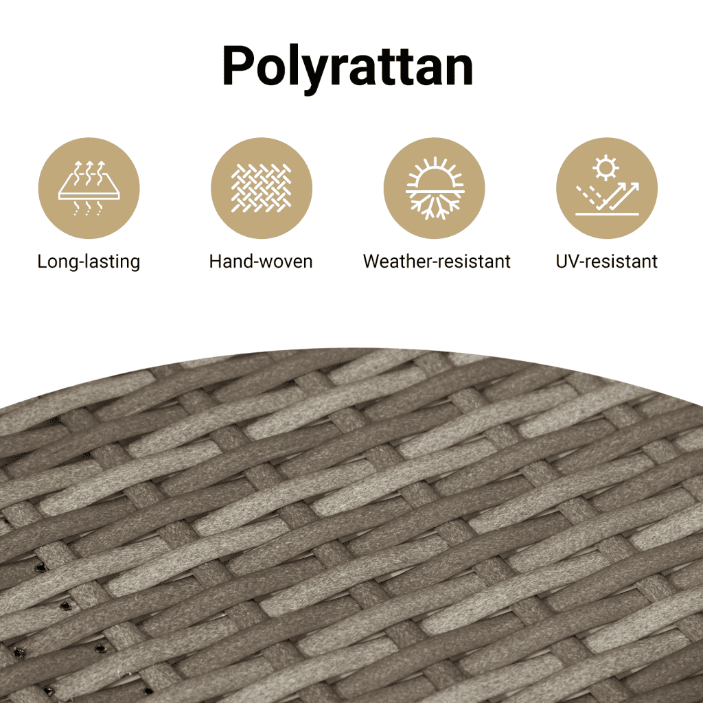 Vrtni naslonjači 2 kom s osloncem za noge sivi od poliratana