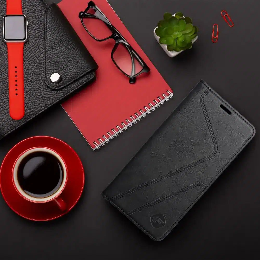 FORCELL F-PROTECT RFID Blocker flipové pouzdro pro iPhone 15 Plus černé