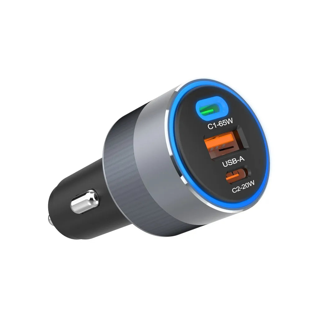 FORCELL F-ENERGY Alu - auto punjač 85W PD+QC4.0+SAM SFC 2.0, 2xUSB C+USB A