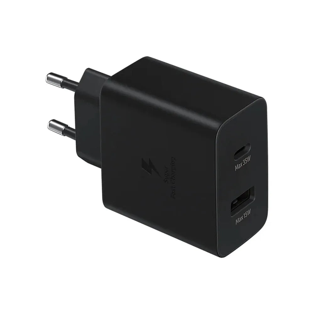 Originalni Samsung brzi punjač EP-TA220NBEGEU 1x USB C 1x USB A 3A 35W crni