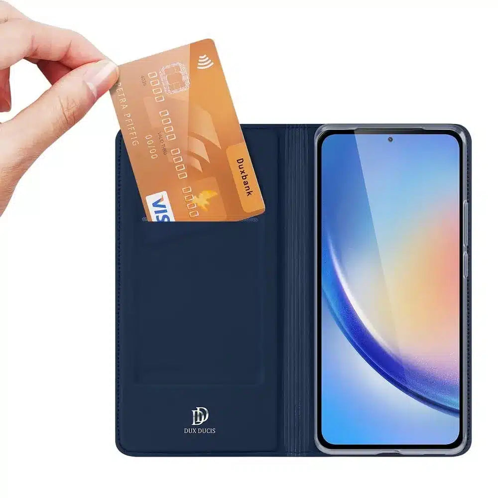 DUX DUCIS Skin Pro – pouzdro s flipem pro Samsung Galaxy A35 modré