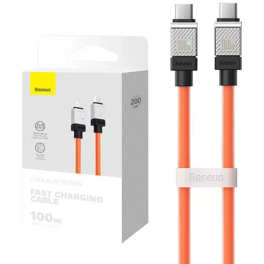 BASEUS kabel tipa C na tip C CoolPlay Power Delivery 100W 2m oranžen