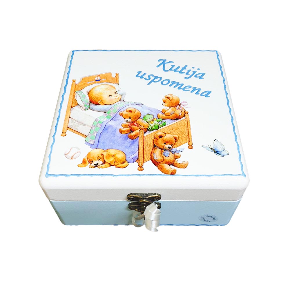 Škatlica spominov, darilo za krst, rojstni dan - 16x16x10cm - 16588