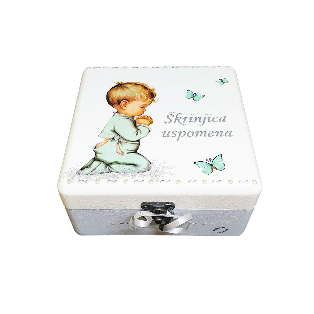 Škatlica spominov za krst – Darilo z dušo, ki ohranja dragocene trenutke - 4. 16x16x10cm - 16576