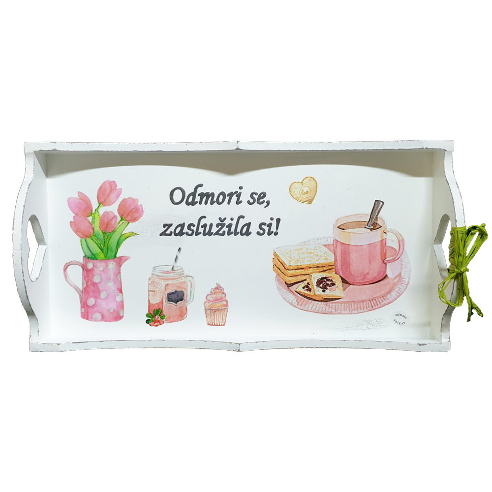Servírovací tác Odpočiň si, zasloužíš si to!    Š16123
