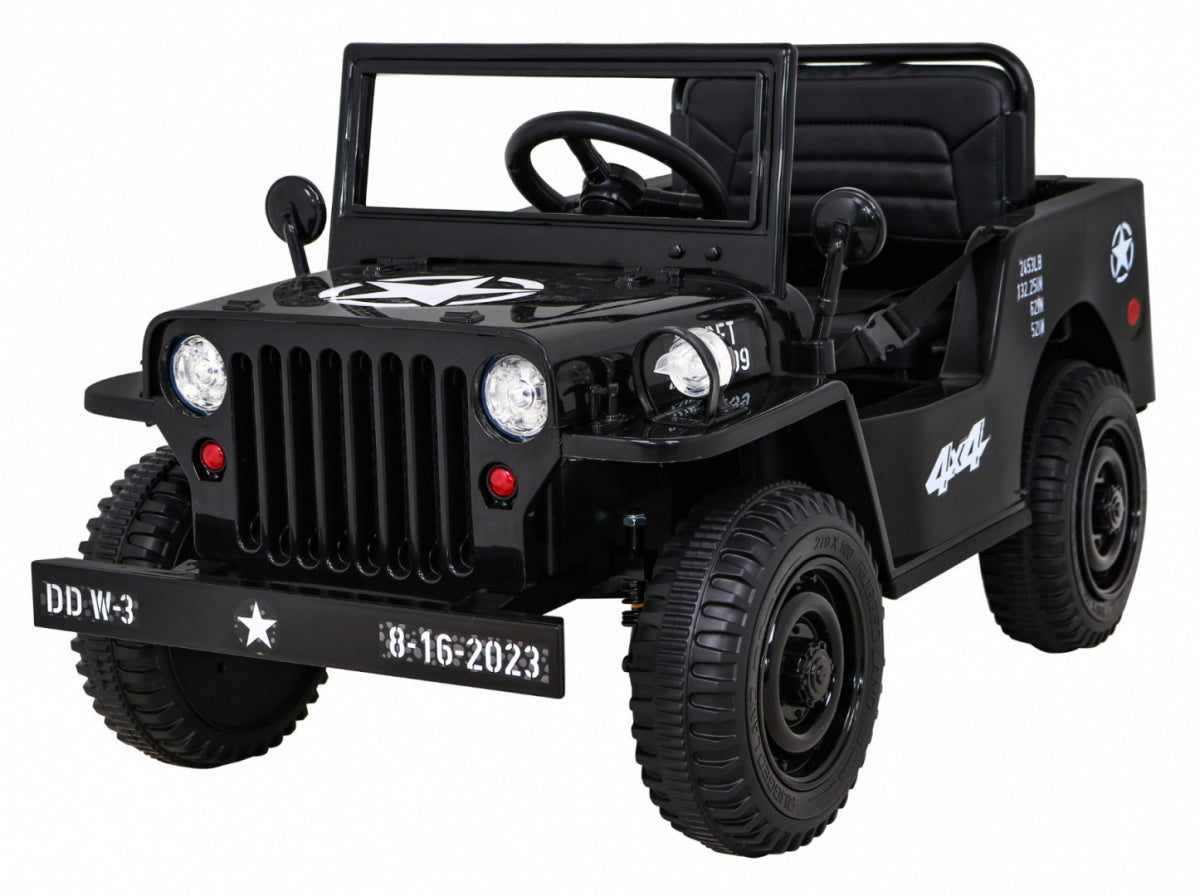 Auto na akumulator Retro Military 4x4 - crni