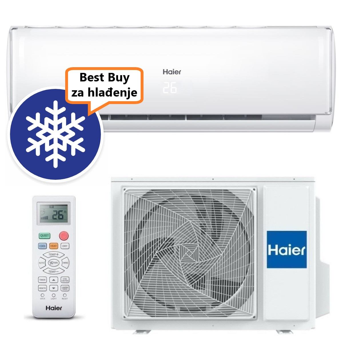 HAIER KLIMA UREĐAJ 5,0kW AS50TDDHRA-THC/1U50MEMFRA - Tundra Green Plus, za prostor do 50m2, A++ energetska klasa