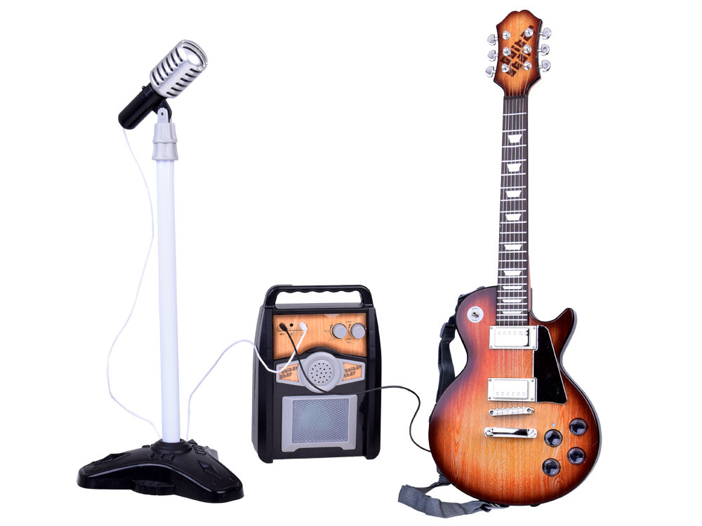 Električna gitara s pojačalom i mikrofonom