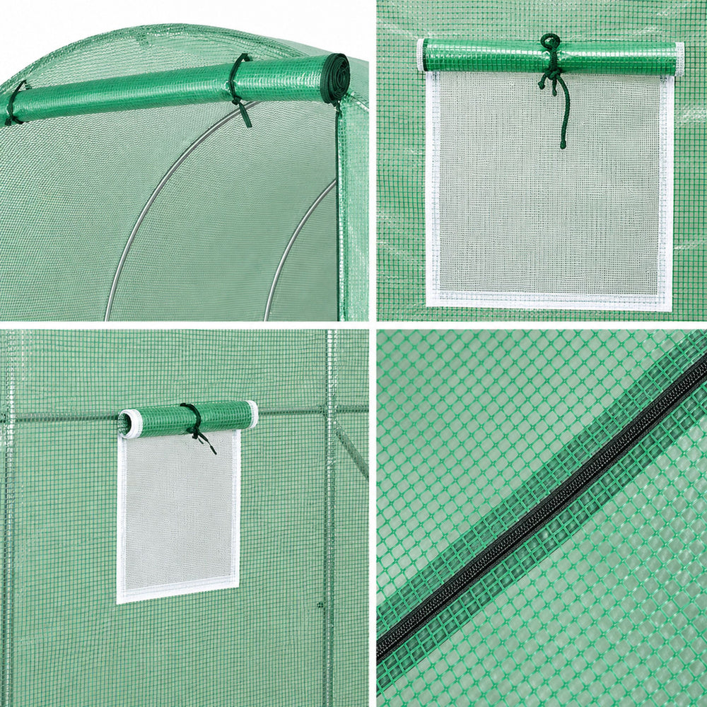 Vrtni staklenik – tunel od folije 4x2.5x2m 10m² UV-4 Premium - zeleni