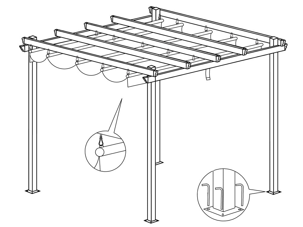 Vrtna pergola Estivo 3x3x2.4 m