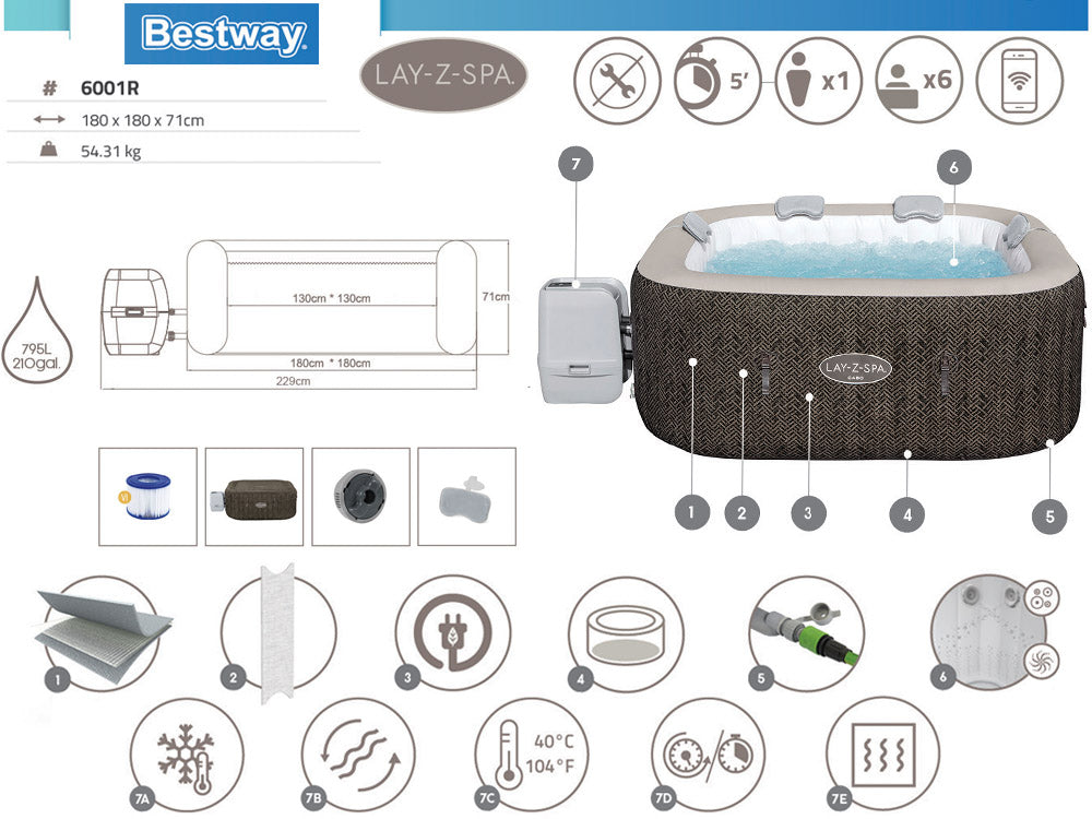 Bestway Lay-Z-Spa Cabo HydrotJet