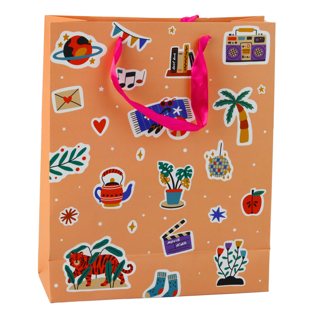 Gift Bag Stickers Colored Stamps 32 x 26 x 12 cm