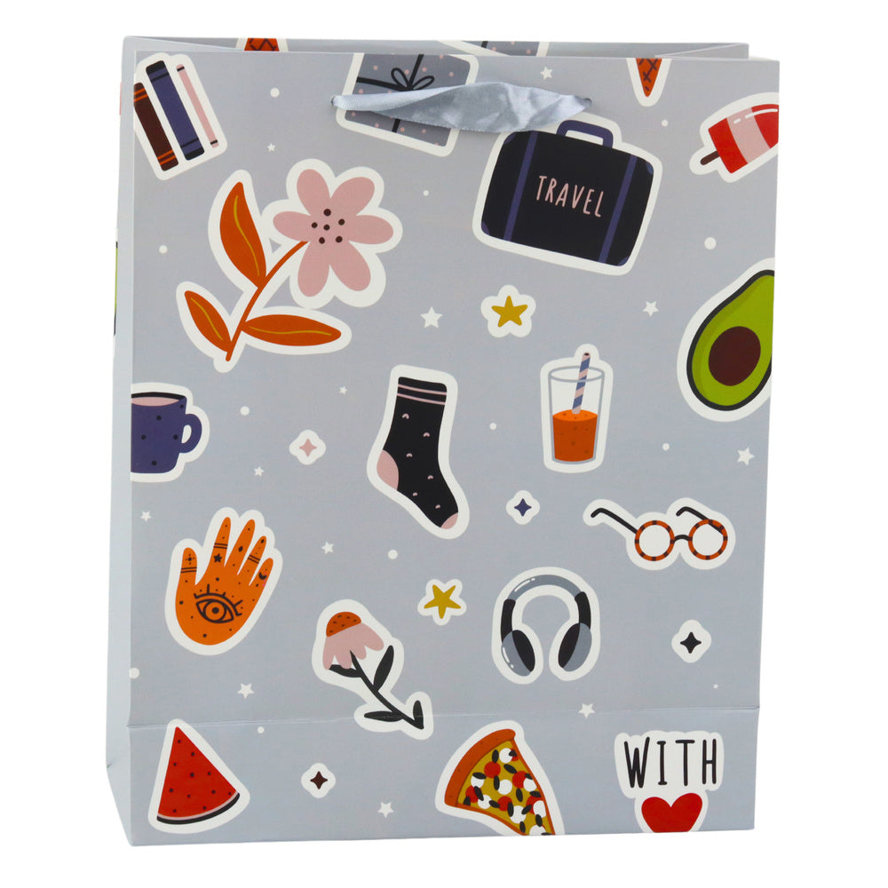 Gift Bag Stickers Colored Stamps 32 x 26 x 12 cm