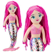 Plišana igračka sirena s šljokastim repom 48 cm - roza