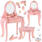 Drveni toaletni stolić pink