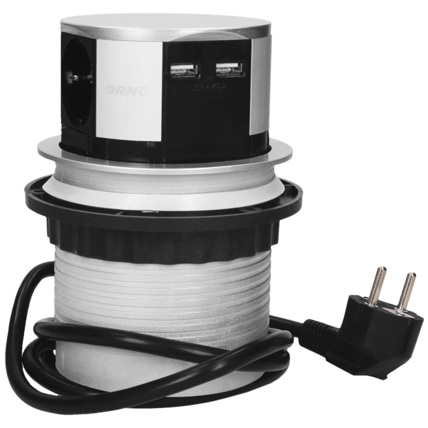 Orno Produžni kabel sa 3 x Schuko utičnice + 2 x USB, ugradbena - OR-AE-1342(GS)