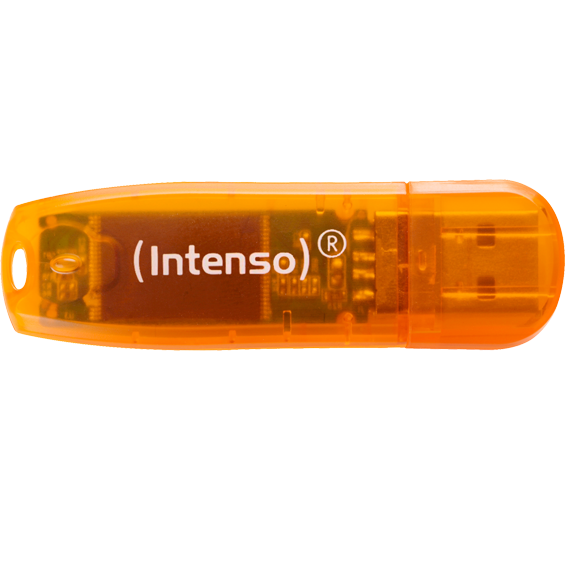 (Intenso) USB Flash disk 64GB Hi-Speed USB 2.0, Rainbow Line, ORANŽOVÝ - USB2.0-64GB/Rainbow