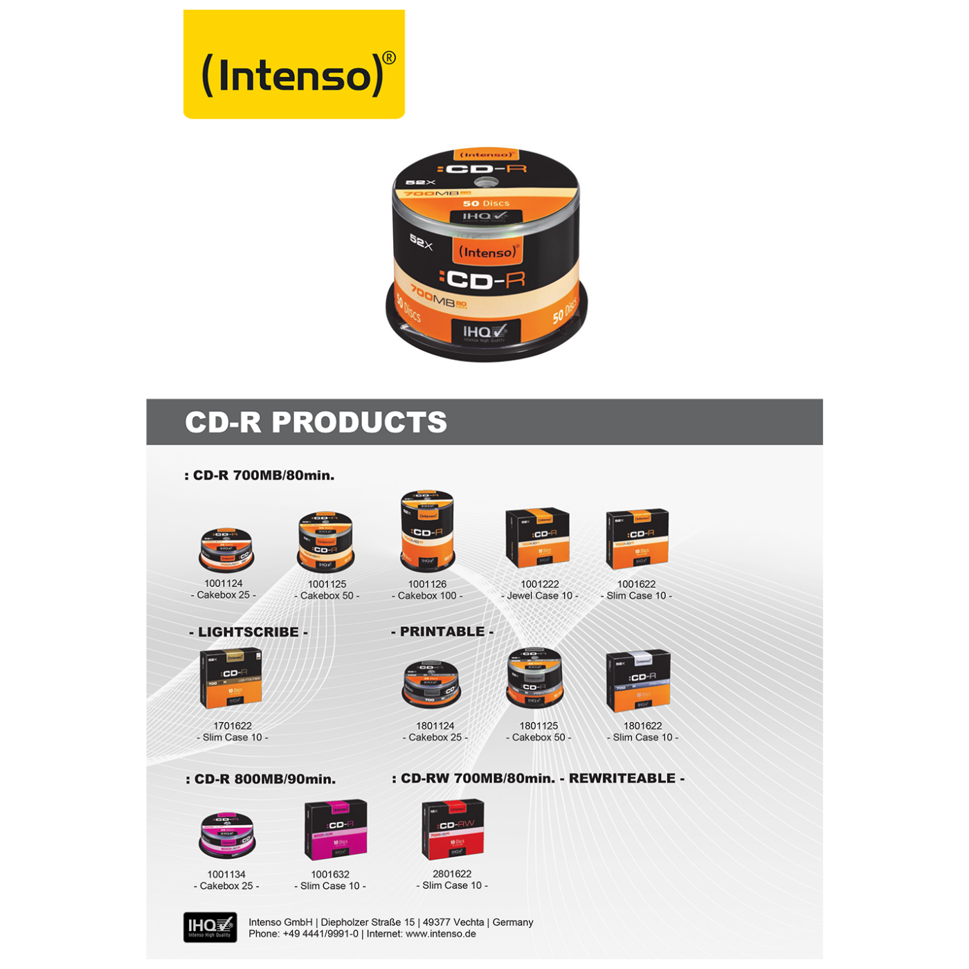 (Intenso) CD-R 700MB (80 min.) balení 25 ks Cake Box - CD-R700MB/25Cake