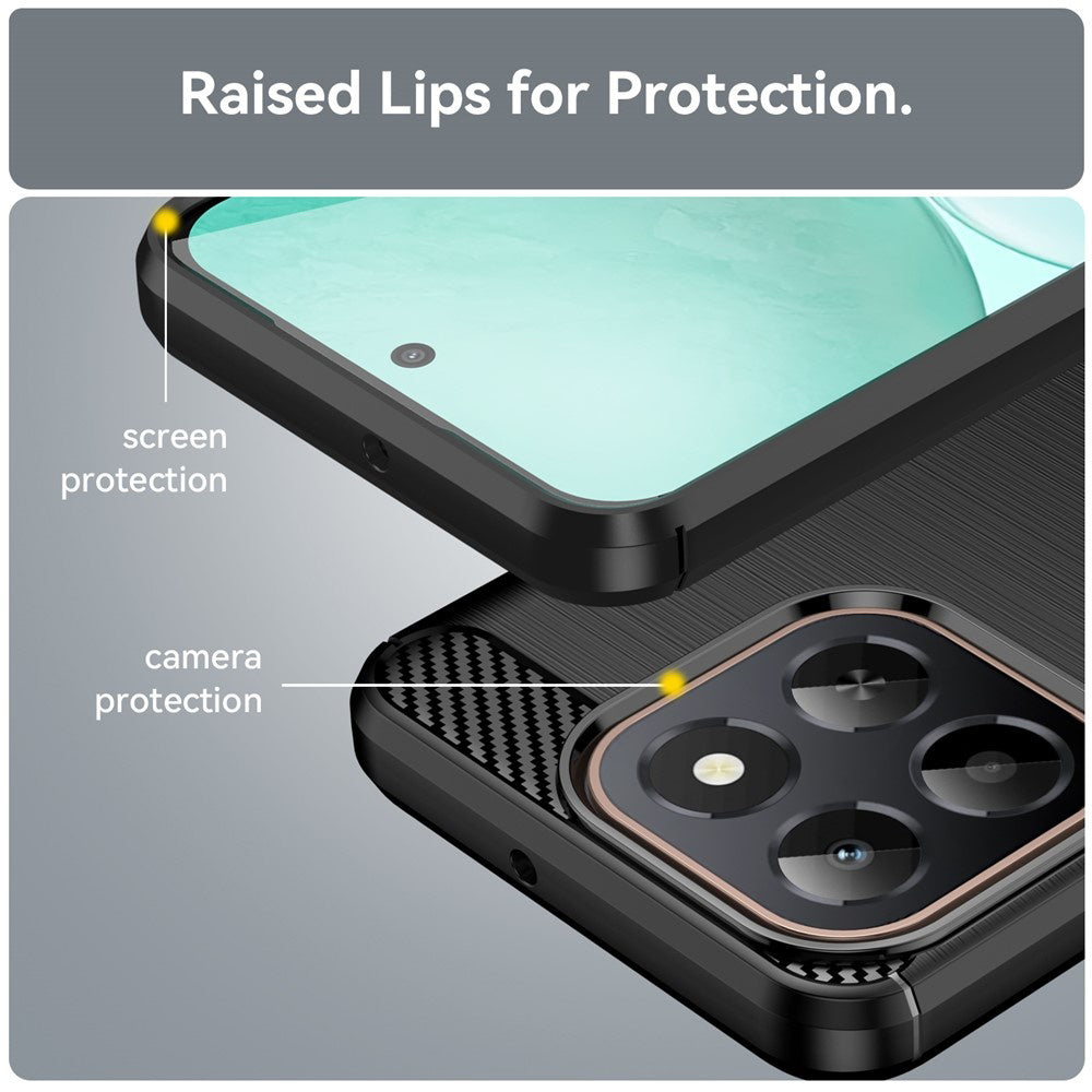 Techsuit Carbon Silicone maska za Honor X6c – crna