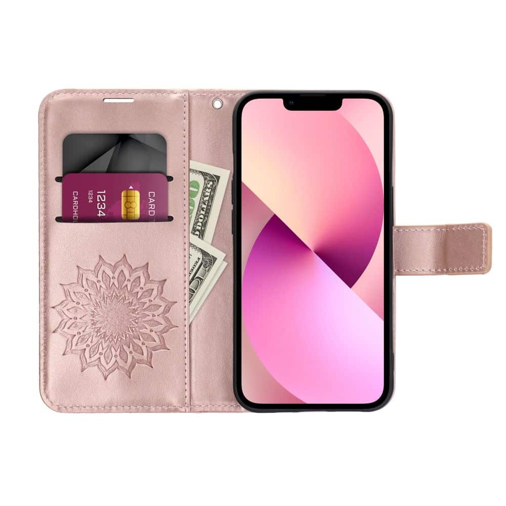 MEZZO Book case preklopna torbica za MOTOROLA G56 mandala rose gold