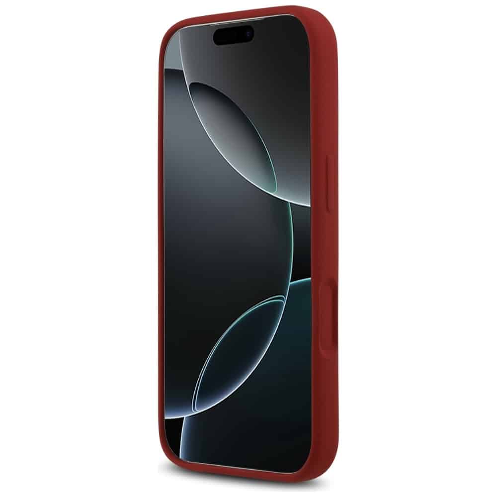 Guess MagSafe kryt s kovovým logem a nápisem (GUHMP17XSMBSLM) pro iPhone 17 Pro Max – purpurová