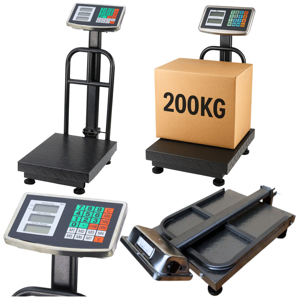 Elektronska vaga s platformom s mjerenjem do 200kg - crna