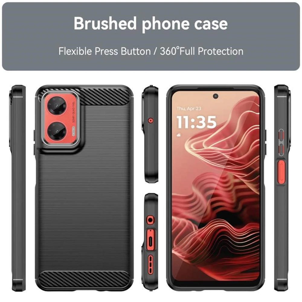 Techsuit Carbon Silicone maska za Motorola Moto G06 / Moto G06 Power – crna