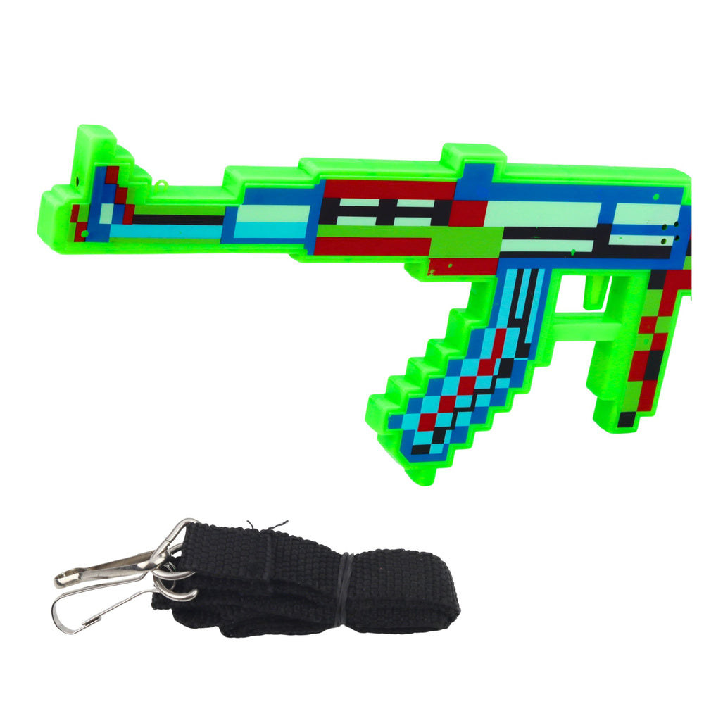 Pixel Rifle Weapon Lights Sounds Laser Green 45 cm