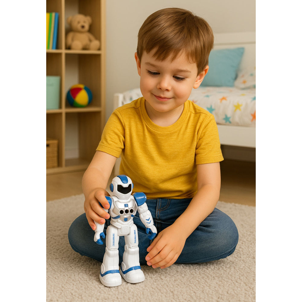Remote Controlled Educational Robot RC Talking Dancing Lights Sounds Blue