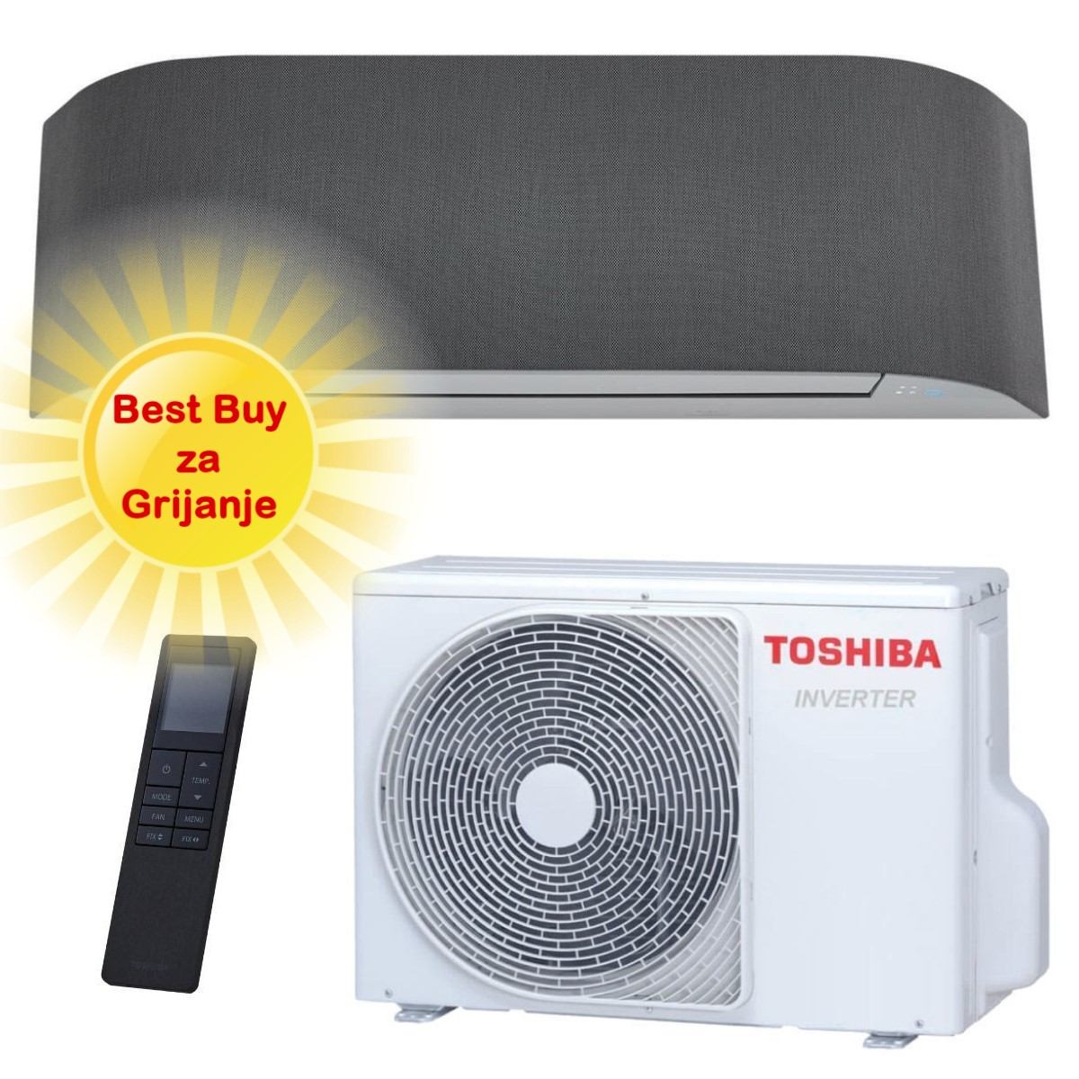 TOSHIBA KLIMA UREĐAJ 2,5kW RAS-B10N4KVRG-E/RAS-10J2AVSG-E- Haori, za 25m2, A+++, R32