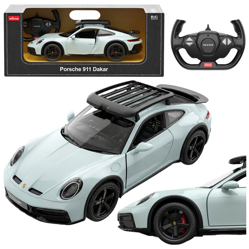 Licencirani auto na daljinsko upravljanje Porsche 911 Dakar Rastar 1:14 - tirkizna