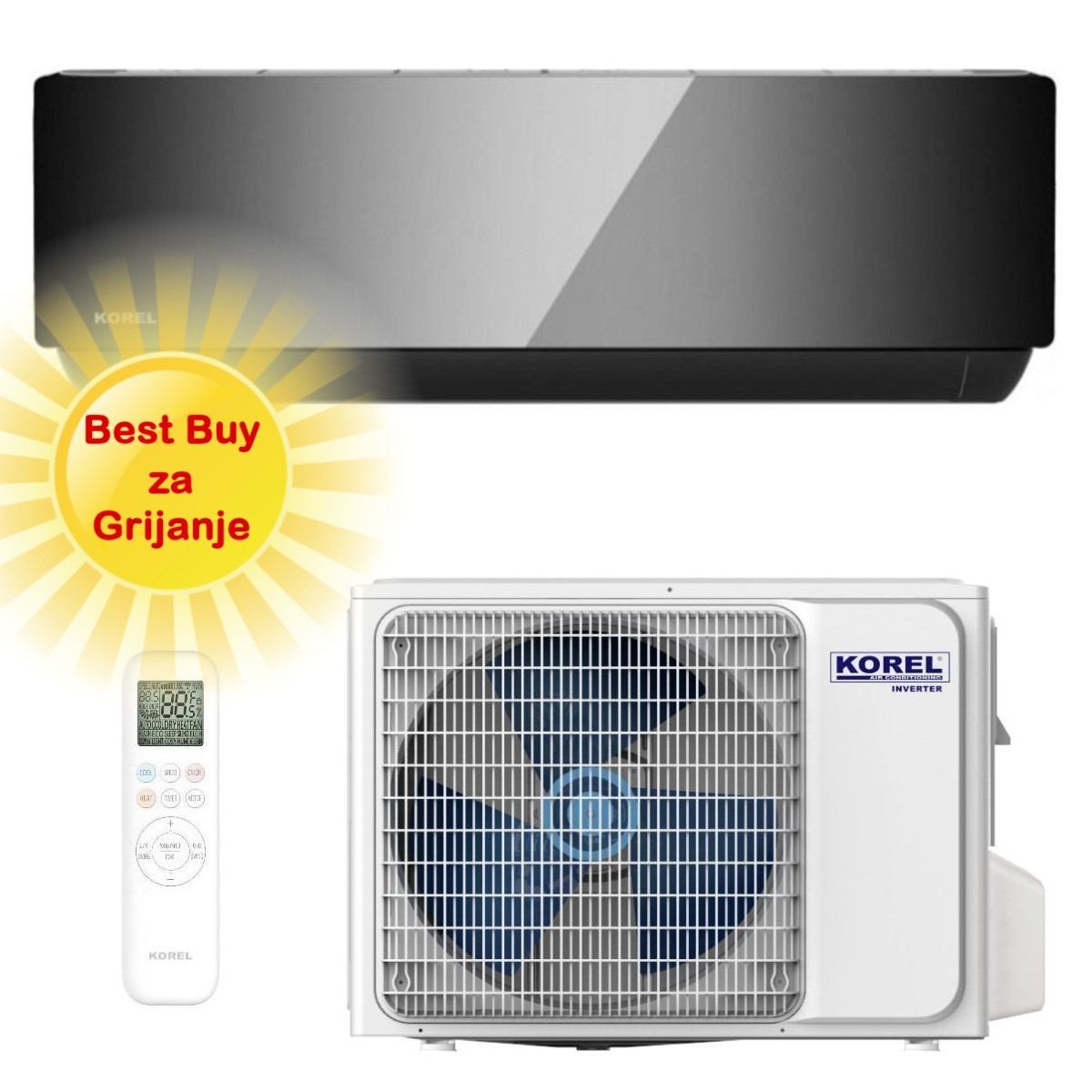 KOREL KLIMA UREĐAJ 5,3kW KSAJP-18DCEG - URBAN ART PLUS, za prostor do 40m2, A++ energetska klasa, Wi-Fi, R32