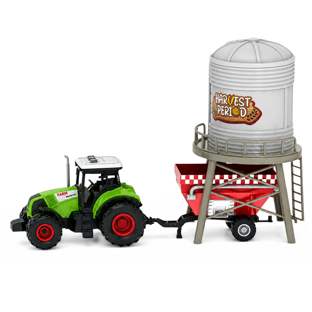 Farm set with Tractor Stable Silo Figures Animals Tools 49 pcs.