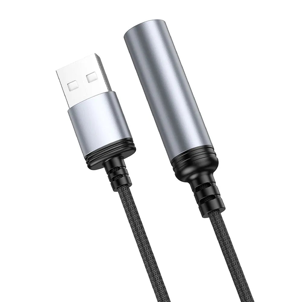 HOCO adaptér do zapalovače na USB-A konektor UA30 30 cm – černý